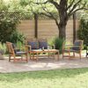 vidaXL Garten-Sofa-Set Natur Teak-Massivholz