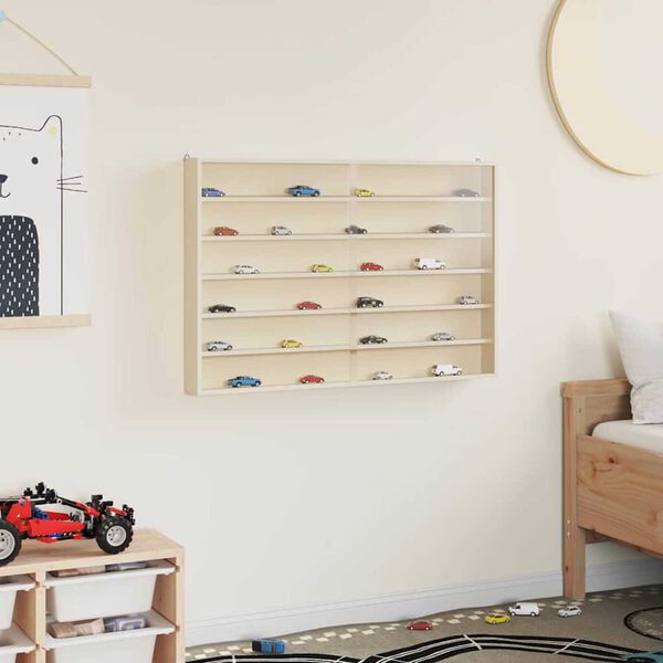 vidaXL Wanddisplay-Case mit Regal Beige 80 x 8,5 x 54 cm Sperrholz
