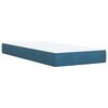vidaXL Boxspringbett mit Matratze Blau 100x200 cm Samt