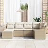 vidaXL Sofa Set mit Kissen 6 pcs Beige Poly Rattan