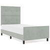 vidaXL Boxspringbett mit Kopfteil Hellgrau 90 x 190 cm Samt