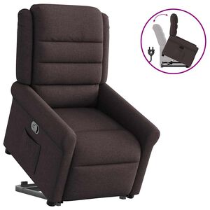 vidaXL Relaxsessel mit Aufstehhilfe Dunkelbraun Stoff