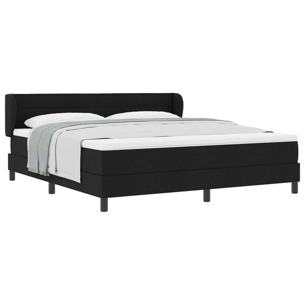 vidaXL Boxspringbett mit Matratze Schwarz 180 x 200 cm Stoff