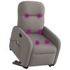 vidaXL Massagesessel mit Aufstehhilfe Taupe Stoff