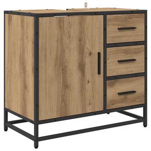 vidaXL Badezimmerschrank Artisan-Eiche 65 x 33 x 60 cm Holzwerkstoff