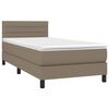 vidaXL Boxspringbett mit Matratze & LED Taupe 100x200 cm Stoff