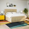 vidaXL Boxspringbett mit Matratze Creme 180x200 cm Stoff