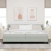 vidaXL Boxspringbett mit Matratze Hellgrau 200 x 200 cm Samt