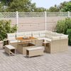 vidaXL Gartensofa-set mit Kissen 12 pcs Beige und Creme Poly-Rattan