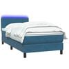 vidaXL Boxspringbett mit Matratze & LED Dunkelblau 80x220 cm Samt