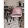 Venture Home Esszimmerst&uuml;hle 2 Stk. Velvet Samt Schwarz und Altrosa