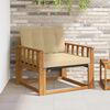 vidaXL Outdoor-Sofagarnitur Massives Akazienholz und Textilene Natur