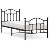vidaXL Bettgestell mit Kopf- und Fu&szlig;teil Metall Schwarz 90x190 cm