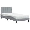 vidaXL Bett mit Matratze "Hanko" Hellgrau 80x200 cm Stoff