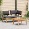 vidaXL Gartenbank 2 pcs Grau und Braun Massivholz Teak