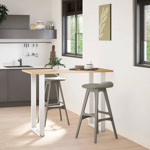 vidaXL Bartischbeine U-Form 2 Stk. Wei&szlig; 60x(100-101) cm Stahl