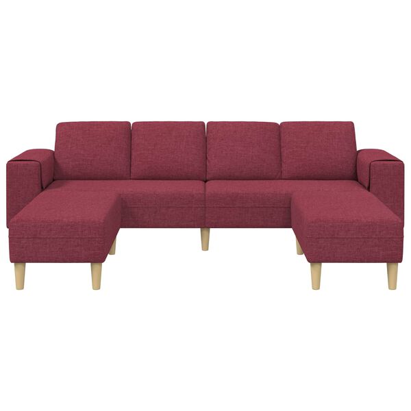 vidaXL Wohnzimmer Couch 3 pcs Weinrot Polyester