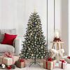 vidaXL K&uuml;nstlicher Weihnachtsbaum Gr&uuml;n 150 cm PVC, Plastik und Stahl