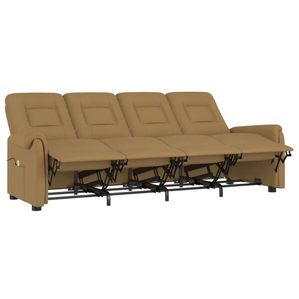 vidaXL 4-Sitzer Massagesessel Taupe Mikrofaser-Gewebe