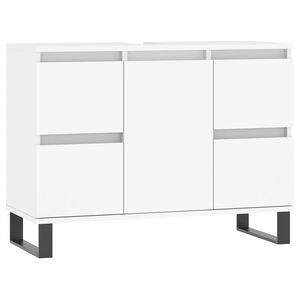 vidaXL Badschrank Wei&szlig; 80x33x60 cm Holzwerkstoff