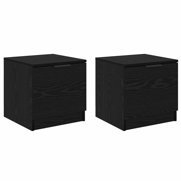 vidaXL Bettschrank 2 pcs Schwarz Eichen-Optik 40 x 39 x 40 cm