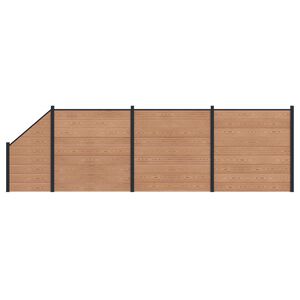 vidaXL Zaunelement 4 pcs WPC und Aluminium Braun