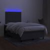 vidaXL Boxspringbett mit Matratze & LED Dunkelgrau 120x190 cm Stoff