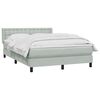 vidaXL Boxspringbett mit Matratze Hellgrau 140x210 cm Samt