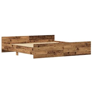 vidaXL Bettrahmen mit Kopfteil Altholz 203 x 203 x 50 cm Holzwerkstoff