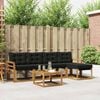 vidaXL Outdoor-Sofagarnitur mit Kissen 6 pcs Nat&uuml;rlich und Schwarz