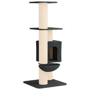 vidaXL Katzennbaum mit Sisal-Kratzs&auml;ulen Dunkelgrau 137 cm
