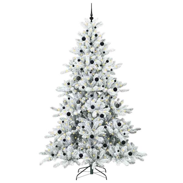 vidaXL K&uuml;nstlicher klappbarer Weihnachtsbaum Wei&szlig; 240 cm PVC und Stahl