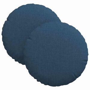 vidaXL Sitzkissen 2 stk. Stoff Blau &Oslash;30 x 13 cm