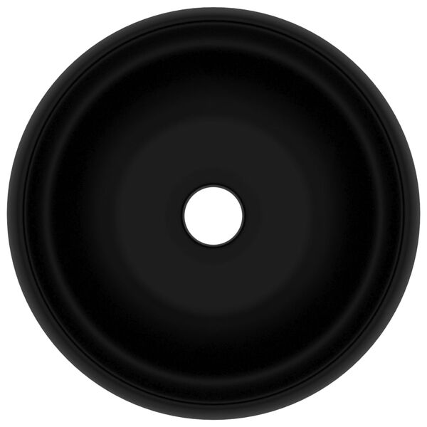vidaXL Luxuriöses Waschbecken Rund Matt Schwarz 40x15 cm Keramik
