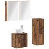 vidaXL Badezimmerm&ouml;bel-Set 4 pcs Altholz Ingenieurholz und Glas