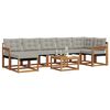 vidaXL Outdoor-Sofagarnitur mit Kissen 8 pcs Nat&uuml;rlich und Hellgrau