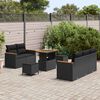 vidaXL Gartensofa-set mit Kissen 10 pcs Schwarz Poly-Rattan