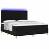 vidaXL LED Boxspringbett mit Matratze Schwarz 180 x 200 cm Stoff