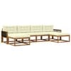 vidaXL Outdoor-Sofagarnitur mit Kissen 6 pcs Natur und Creme