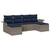 vidaXL Gartensofa-set 6 Stk. Grau Poly-Rattan