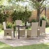 vidaXL Garten Essgruppe mit Kissen 5 pcs Beige Poly-Rattan