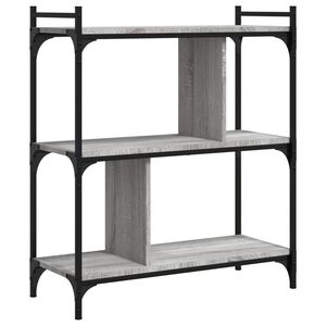 vidaXL B&uuml;cherregal 3 B&ouml;den Grau Sonoma 76x32x88 cm Holzwerkstoff