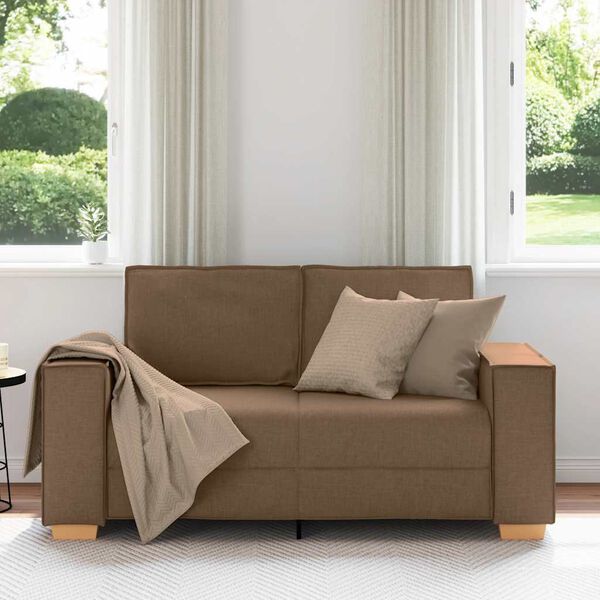 vidaXL 2-Sitzer Sofa Braun 120 cm Stoff