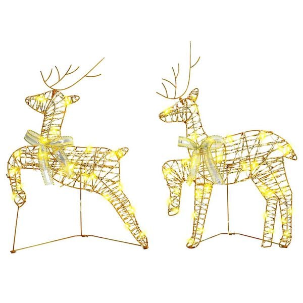 vidaXL LED Rentiere mit 80 LEDs 4 pcs Gold Haustier