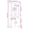 vidaXL Highboard Wei&szlig; 69,5x34x180 cm Holzwerkstoff