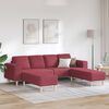 vidaXL Wohnzimmer Couch 3 pcs Weinrot Polyester