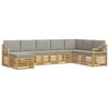 vidaXL Outdoor-Sofagarnitur 8 pcs Wei&szlig; und Hellgrau