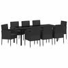 vidaXL Garten Essgruppe 9 stk. Schwarz Poly-Rattan