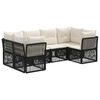 vidaXL Gartensofa-set 6 stk. 6-Sitzanzahl Schwarz Poly-Rattan