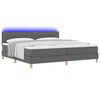 vidaXL LED Boxspringbett mit Matratze Dunkelgrau 200 x 200 cm Stoff